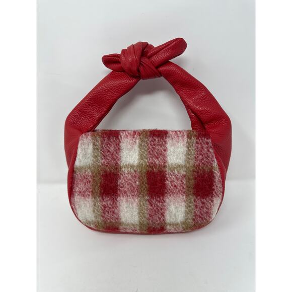 Sundance NWOT Red Plaid Soire Knotted Mini Hand Bag - Picture 2 of 7